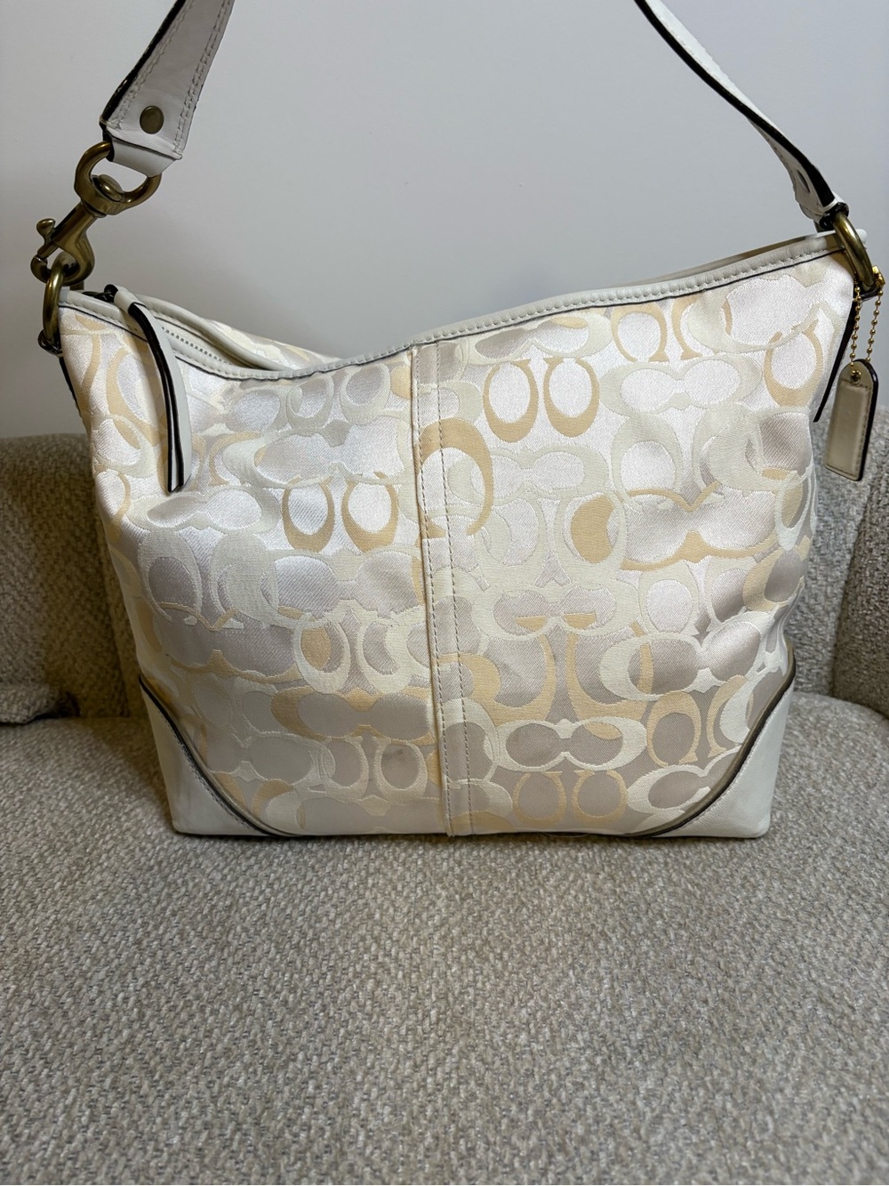 Coach Y2K 2008 Signature Jacquard Optic C  Hobo/Shoulder Bag #F15667